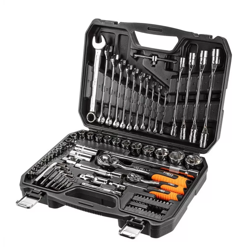 Steckschlüssel 1/4, 1/2, Set mit 77, CrV