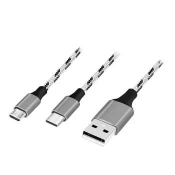 LogiLink CU0202 USB-Kabel USB 2.0 1,2 m USB A USB C/Micro-USB A Grau