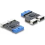 USB-Hub DELOCK 5 Gbit/s 20‑Pin-Header auf 2× USB-A 5 Gbit/s