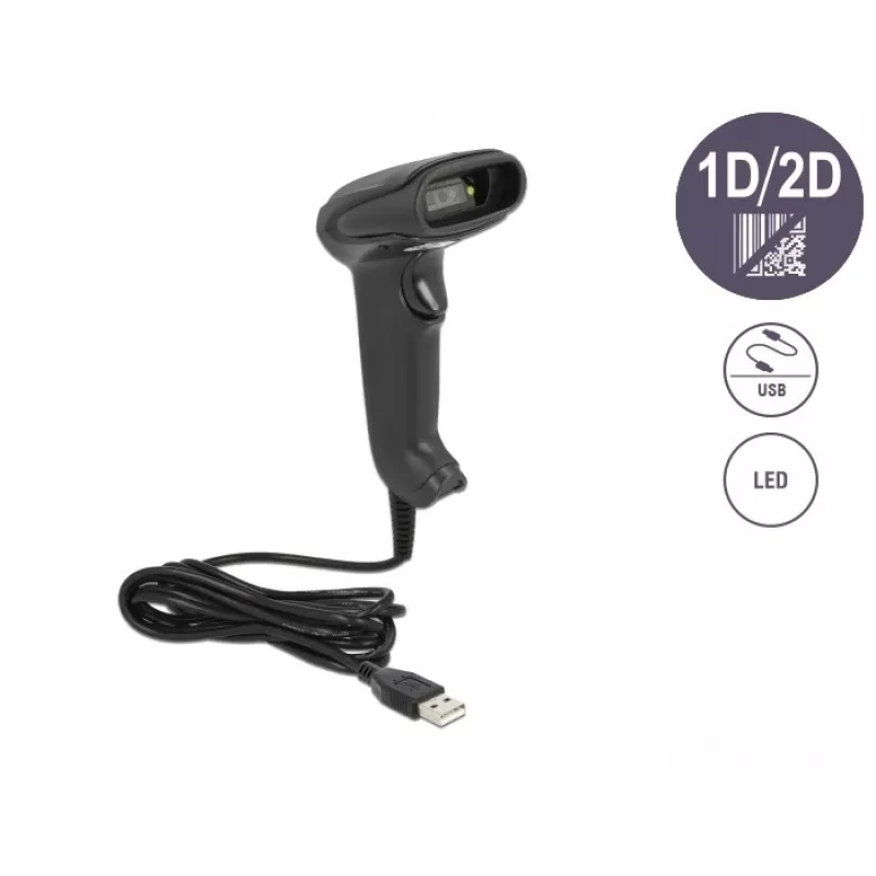 Handheld-Barcodescanner DeLOCK USB 1D 2D German Version