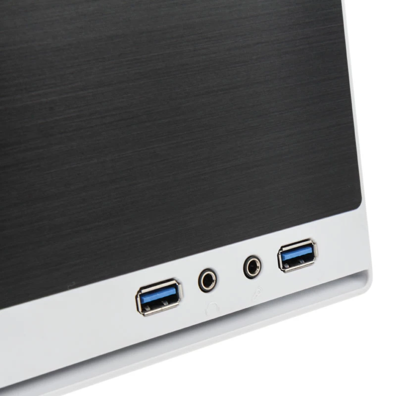 SilverStone SUGO SG13 - Desktop - Mini-DTX - ohne Netzteil (AT / PS/2) - Schwarz, Weiß - USB/Audio (SST-SG13WB-Q)