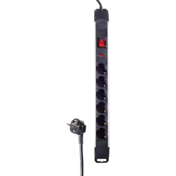 Power Extension S/CONN 09-20165 1,5 m 6 AC-Ausgänge Innenbereich Schwarz Weiß