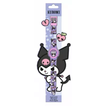 Kids Euroswan Armbanduhr Kuromi Modell KU00002 für Kinder, analoge Anzeige, Quarzwerk