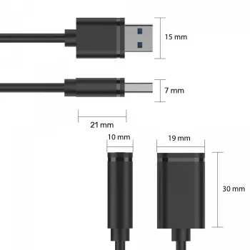 USB-Kabel UNITEK Y-C447GBK 0,5m USB 2.0 Schwarz