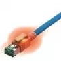 Easylan CS1OBADAD0020 RJ45-Netzwerkkabel, Patchkabel CAT 6a S/FTP 2 m blau mit LED 1 Stk.