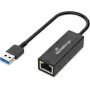 USB-A Ethernet-Adapter MediaRange MRCS238 mit RJ45-Port, 10/100/1000 Mbit/s, 20 cm, Schwarz
