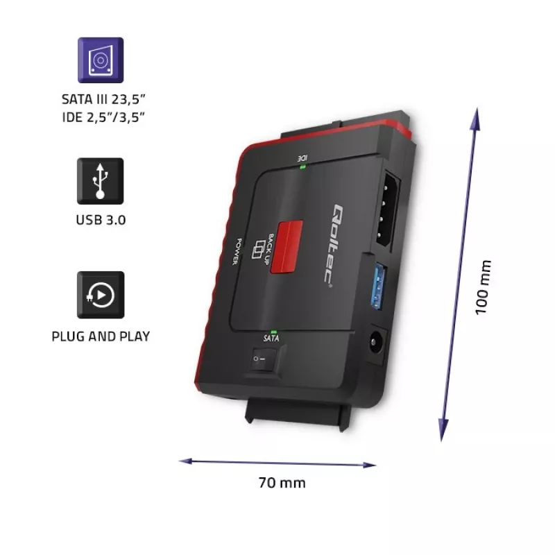 USB 3.0 auf IDE SATA III Adapter QOLTEC 50645