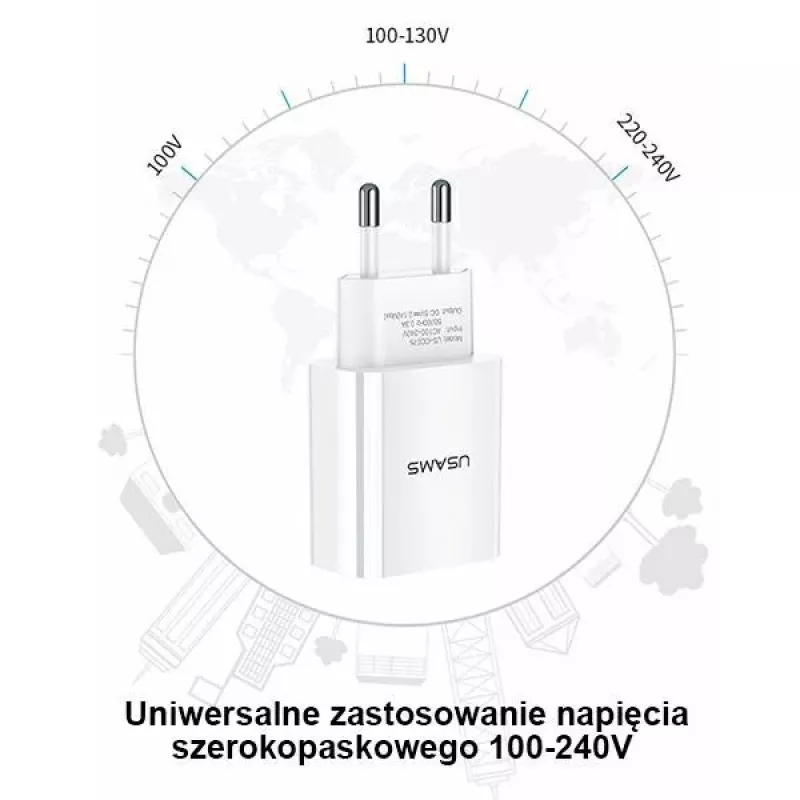 Ladegerät usams T18 single USB 2.1A nur Kopf
