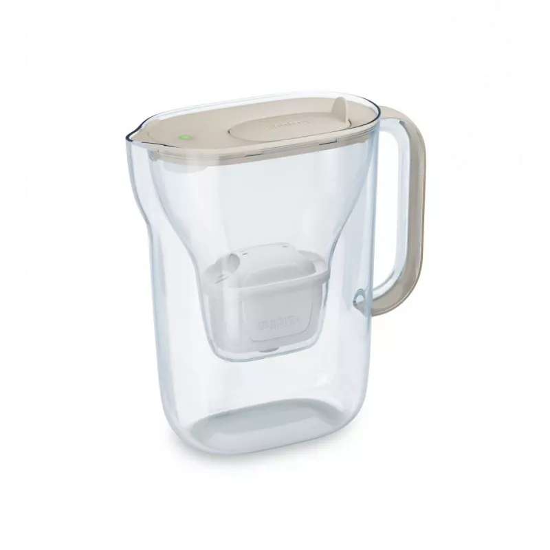 Wasserfilterkrug BRITA Style Essential Kanne, 2,4 l Tank (1,4 l gefiltert), MAXTRA, Klappdeckel, Sand