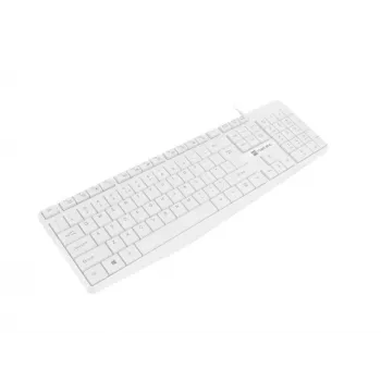 Kabelgebundene Volltastatur NATEC NAUTILUS NKL-1951, 105 Tasten, US International QWERTY, weiß, USB, 1,8 m