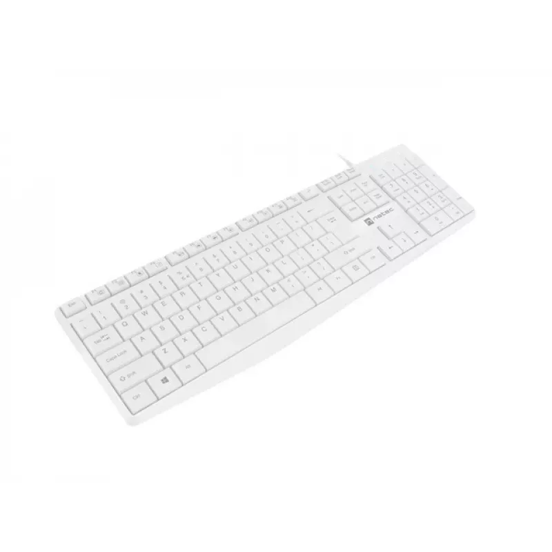 Kabelgebundene Volltastatur NATEC NAUTILUS NKL-1951, 105 Tasten, US International QWERTY, weiß, USB, 1,8 m