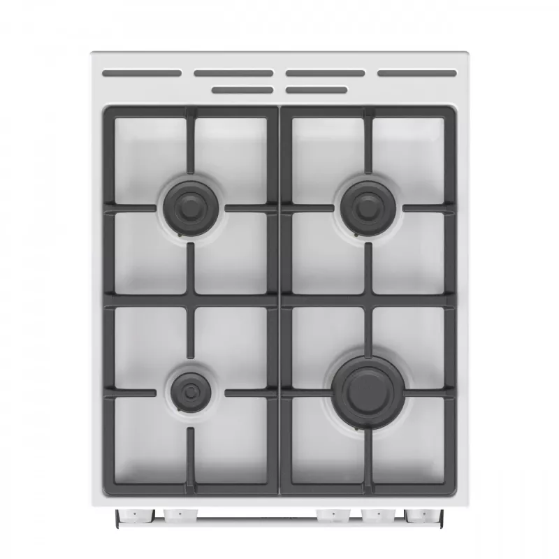 Freistehender Gasherd mit Backofen Gorenje GG5A10WFFM — 4-Flammen-Kochfeld, 70 l Backofen, emaillierte Oberfläche, weiß
