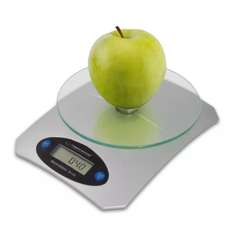 Elektronische Küchenwaage ESPERANZA Avocado Grau — 5 kg Kapazität, Bambusplattform, Einheiten g/lb/oz