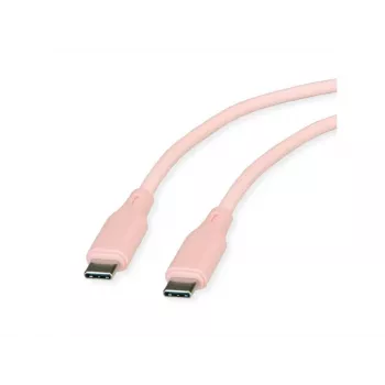 ROLINE USB 2.0 Kabel C-C ST/ST Silikon 60W 1m pink - Kabel - Digital/Daten (11.02.9122)