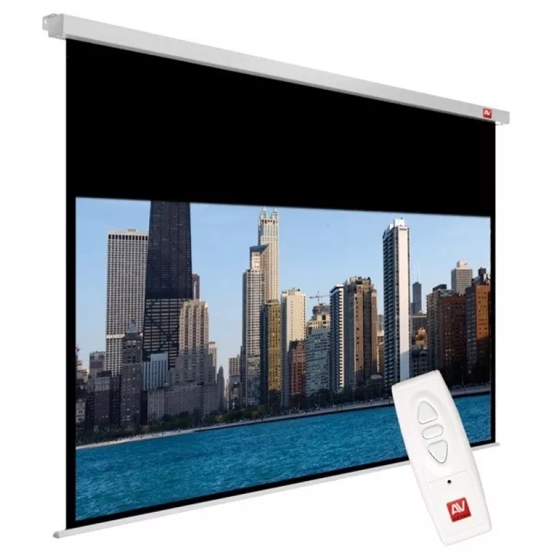 AVTEK Electric Projection Screen Video Electric 270, 4:3, viewable 195×260 cm, ceiling/wall mount, 20 cm Schwarz drop, 5 cm borders