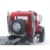 Spielzeug-Sattelzug mit JCB 4CX Zubehör, BRUDER, Modell BR-02813, ABS-Konstruktion, mehrfarbig