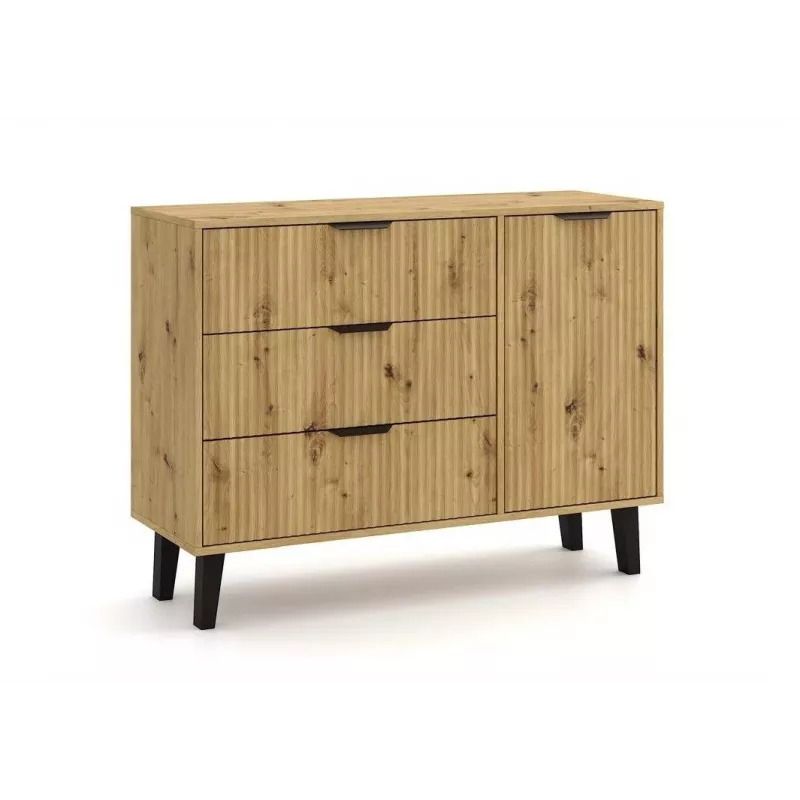 SCANDI 1D3S schlank Eiche ARTISAN Kommode