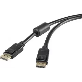 Renkforce DisplayPort-Verbindungskabel [1x DisplayPort-Stecker – 1x DisplayPort-Stecker] 7,5 m Schwarz (RF-3433994)