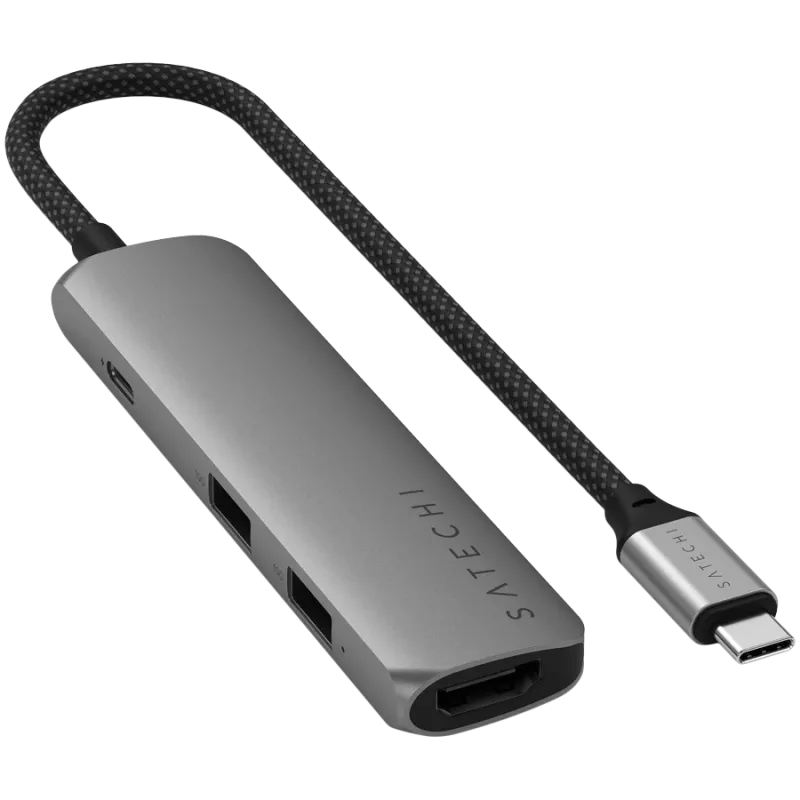 Satechi ST-P4SM Interface Hub USB Typ-C 10000 Mbit/s Grau