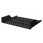 Digitus | 2U Einlegeboden für Racks | DN-19 TRAY-2-SW | Schwarz | Perfekt zur Aufbewahrung von Komponenten, die nicht für 483 mm (19 inch) geeignet sind. Schlankes Design, das Platz von 2 Höheneinheiten einnimmt. Einfach und schnell zu montieren oder zu demon