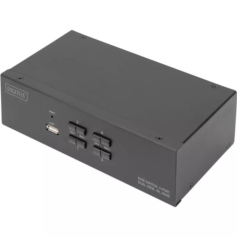 KVM Switch Digitus DS-12883 4 Port Dual Display 4K HDMI USB