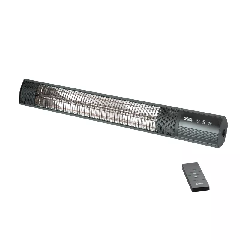 TunaBone | Elektrischer wandmontierter Infrarot-Terrassenheizstrahler | TB2580W-01 | Terrassenheizstrahler | 2500 W | Anzahl der Leistungsstufen 3 | Geeignet für Räume bis zu 25 m² | Schwarz | IP55