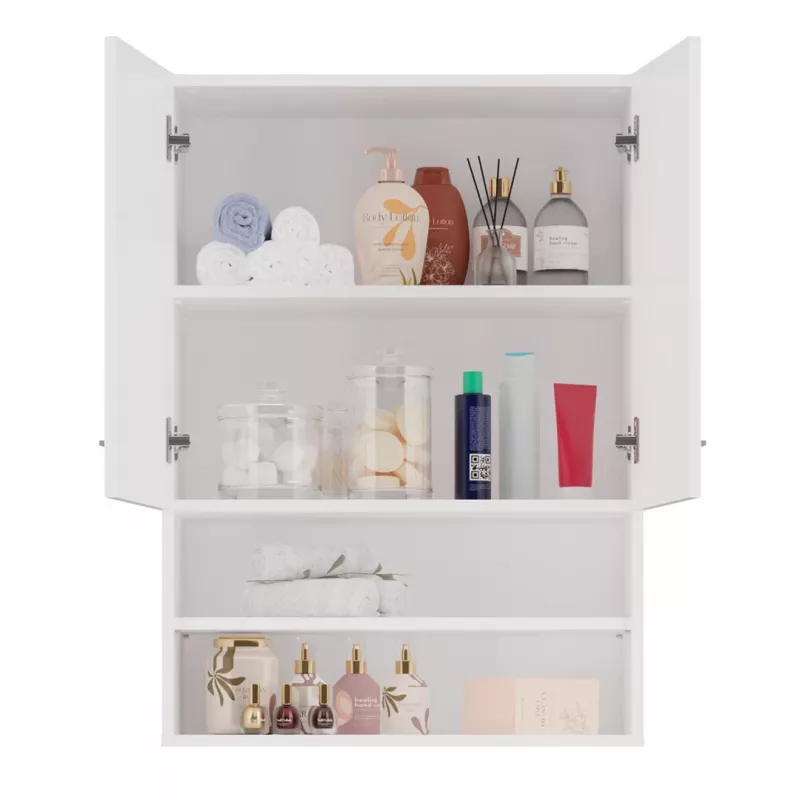 Topeshop POLA MINI DK Badezimmerschrank in Weiß Hochglanz Weiß