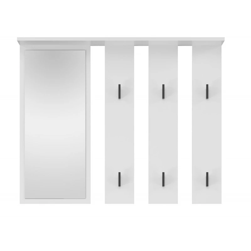 Hanger + mirror PARMA 100x15x.81.5 cm, Weiß