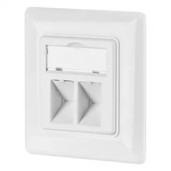 EFB-Elektronik Netzwerkdose 2-fach für Keystones, Weiß, RAL 9003 ohne Keystone Hersteller: EFB Elektronik (EC020400001)