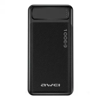 Tragbare Powerbank P5K 10000mAh mit 2xUSB 2.1A - Schwarz