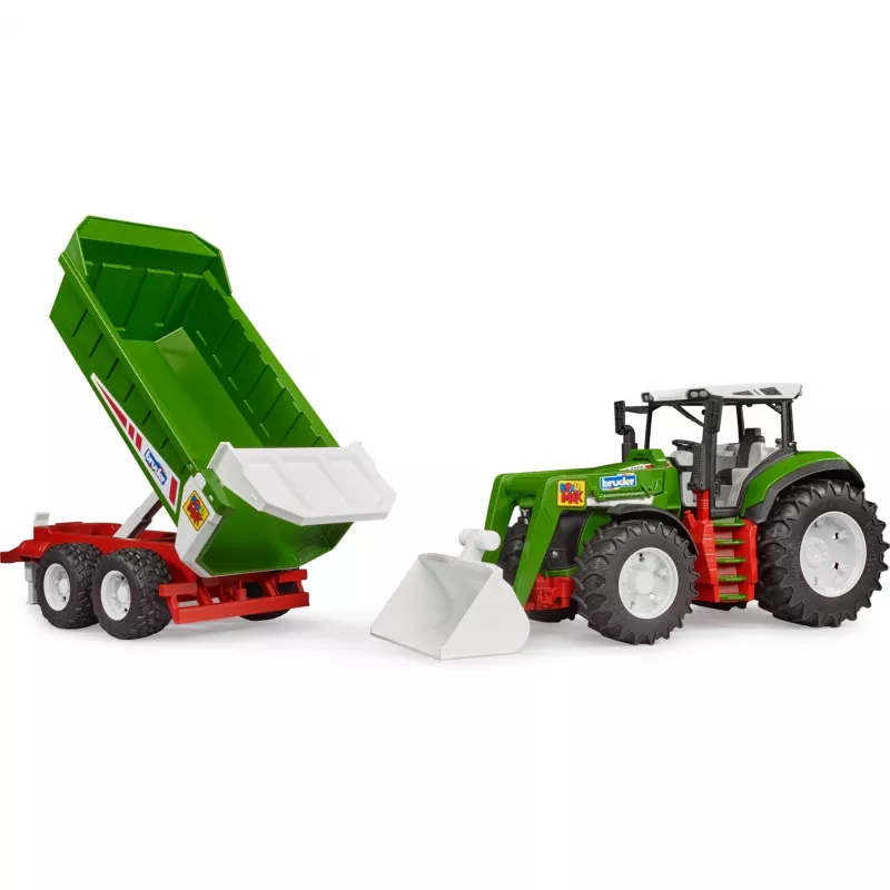 Frontladertipper-Anhänger BRUDER BR-03452 für Traktor Roadmax – Spielzeuganbaugerät, kompatibel mit Roadmax-Traktoren