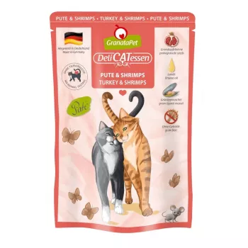 GRANATAPET DeliCATessen Truthahn und Garnelen - Nassfutter für Katzen - 85 g