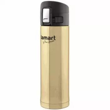 Isolierflasche LAMART LT4009 420 L Gold, Edelstahlinnenfläche, Druckknopföffnung, Ø 6,4 cm