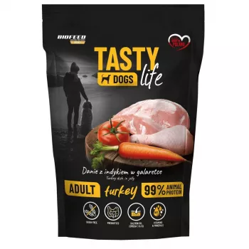 BIOFEED Tasty Dogs Life Pute – Nassfutter für Hunde – 150 g