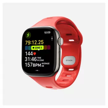 Band Nomad Tempo — Rotes Gummi, 18 mm Breite, passt an Handgelenke 135–175 mm