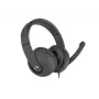 Kabelgebundenes binaurales Headset NATEC Rhea mit Bügelmikrofon, 3,5-mm-Anschlüsse, 2,2 m Kabel, 32 Ω Impedanz