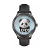 Smartwatch Colmi L28 mit schwarzem Silikon- und schwarzem Lederarmband