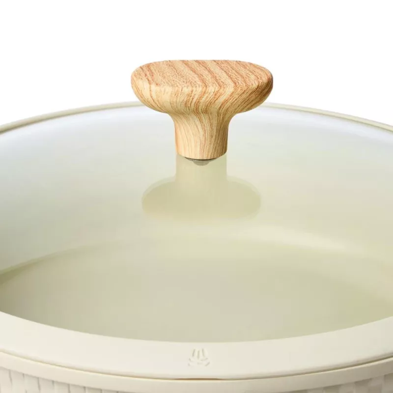 Flacher Topf D28cm 4,1L/beige