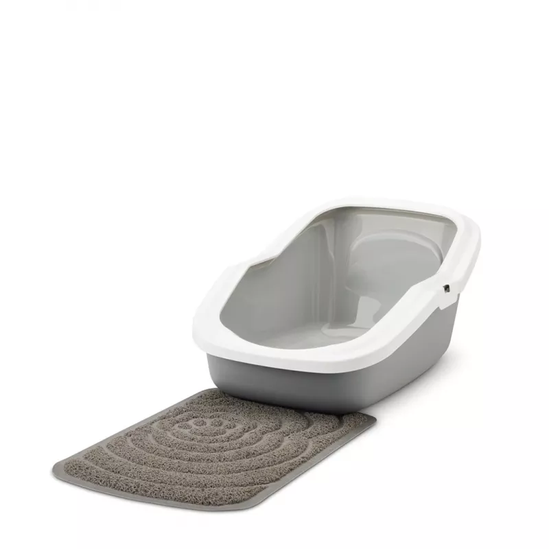 Offene Katzentoilette Savic Aseo Grau Weiß 560×390×275 mm für Katzen, Kunststoff, 2 kg