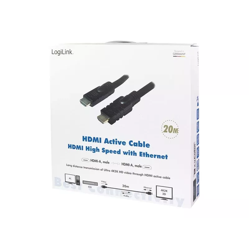LogiLink CHA0020 HDMI-Kabel 20 m HDMI Typ A (Standard) Schwarz