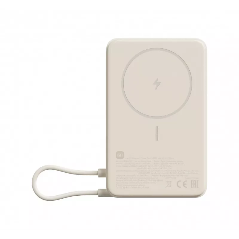 Powerbank Xiaomi BHR08PBGL 5900 mAh Lithium‑Ion 5 V USB‑C 1 Anschluss Kabelloses Laden Beige