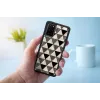 Schutzhülle iKins für Samsung Galaxy S20+ — schwarzes Pyramidendesign