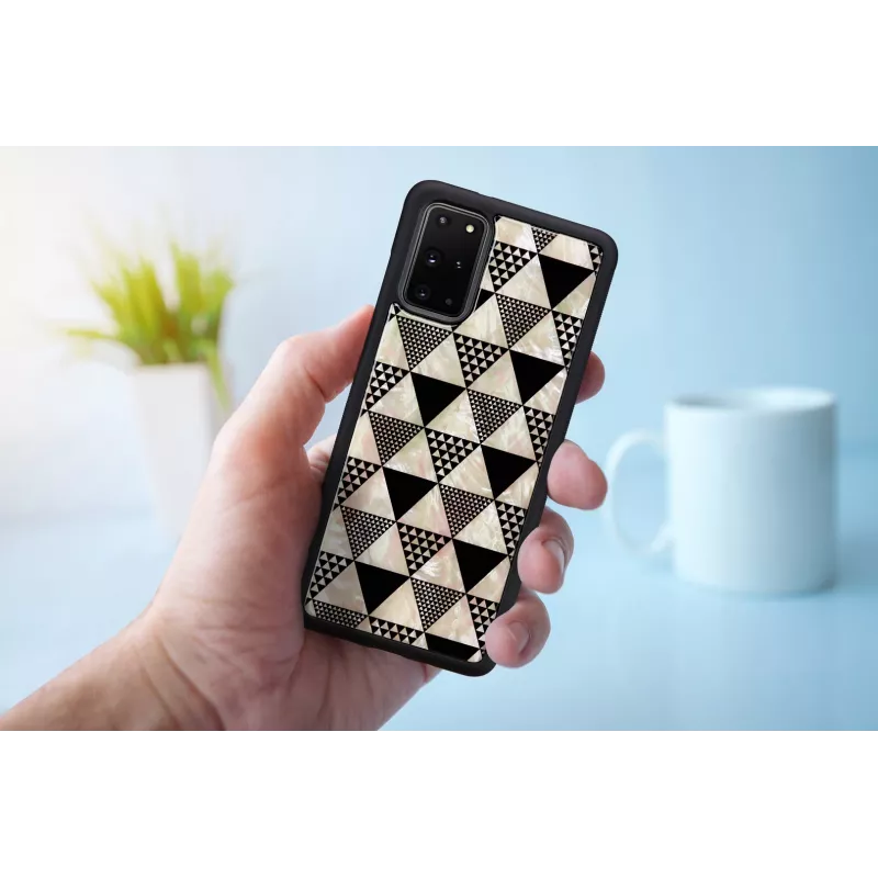 Schutzhülle iKins für Samsung Galaxy S20+ — schwarzes Pyramidendesign