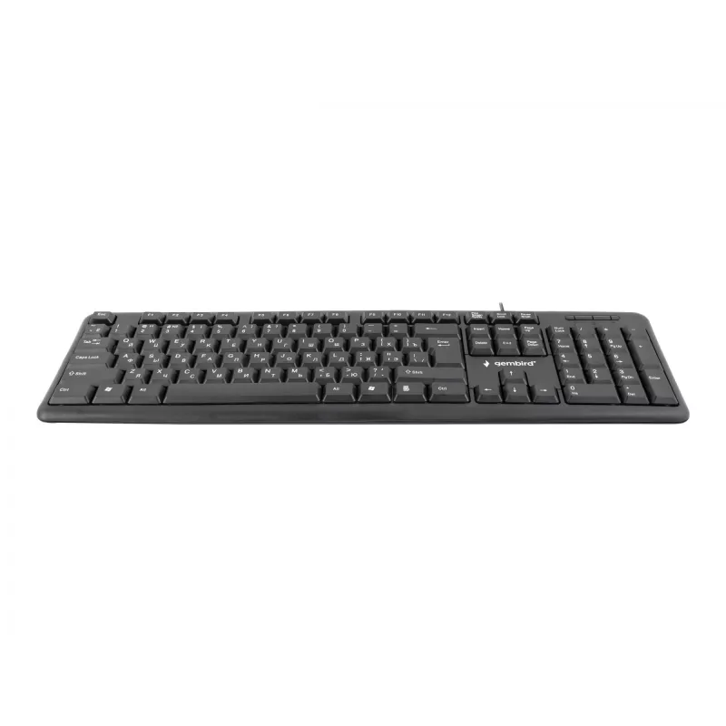 Tastatur Gembird KB-U-103-RU Büro USB QWERTY Englisch Russisch Schwarz