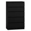 Kommode Top e Shop M5 CZERŃ, 5 Schubladen, schwarz, 700×400×1120 mm, Spanplatte