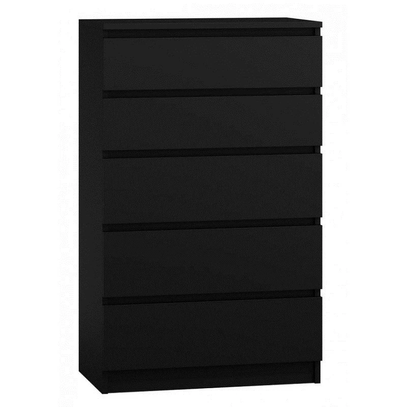 Kommode Top e Shop M5 CZERŃ, 5 Schubladen, schwarz, 700×400×1120 mm, Spanplatte