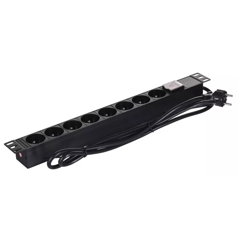 Alantec 19-inch 1U Leistung Strip, 8x CEE 7/5, Switch, 1.8m (PZ081U)