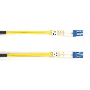 Glasfaser-Patchkabel Schwarz Box OS1 LC-LC duplex 15 m, Singlemode, gelber Mantel