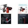 Fahrradlichtset FISCHER FAHRRAD PLUS 110 TWIN STOP LED Schwarz, Front- und Rücklicht, LED