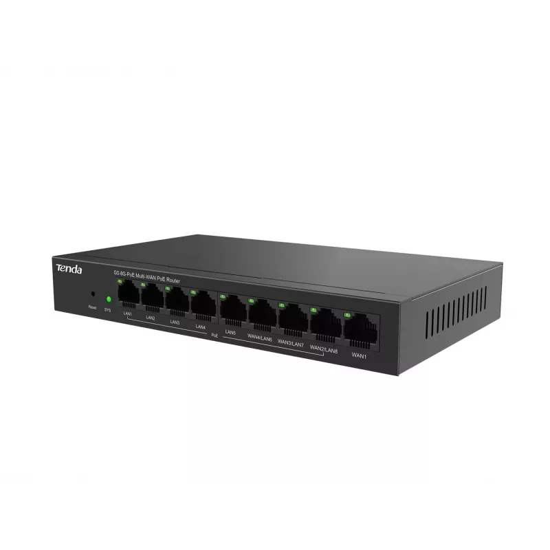 Kabelgebundener Router Tenda G0-8G-PoE Gigabit Ethernet Schwarz